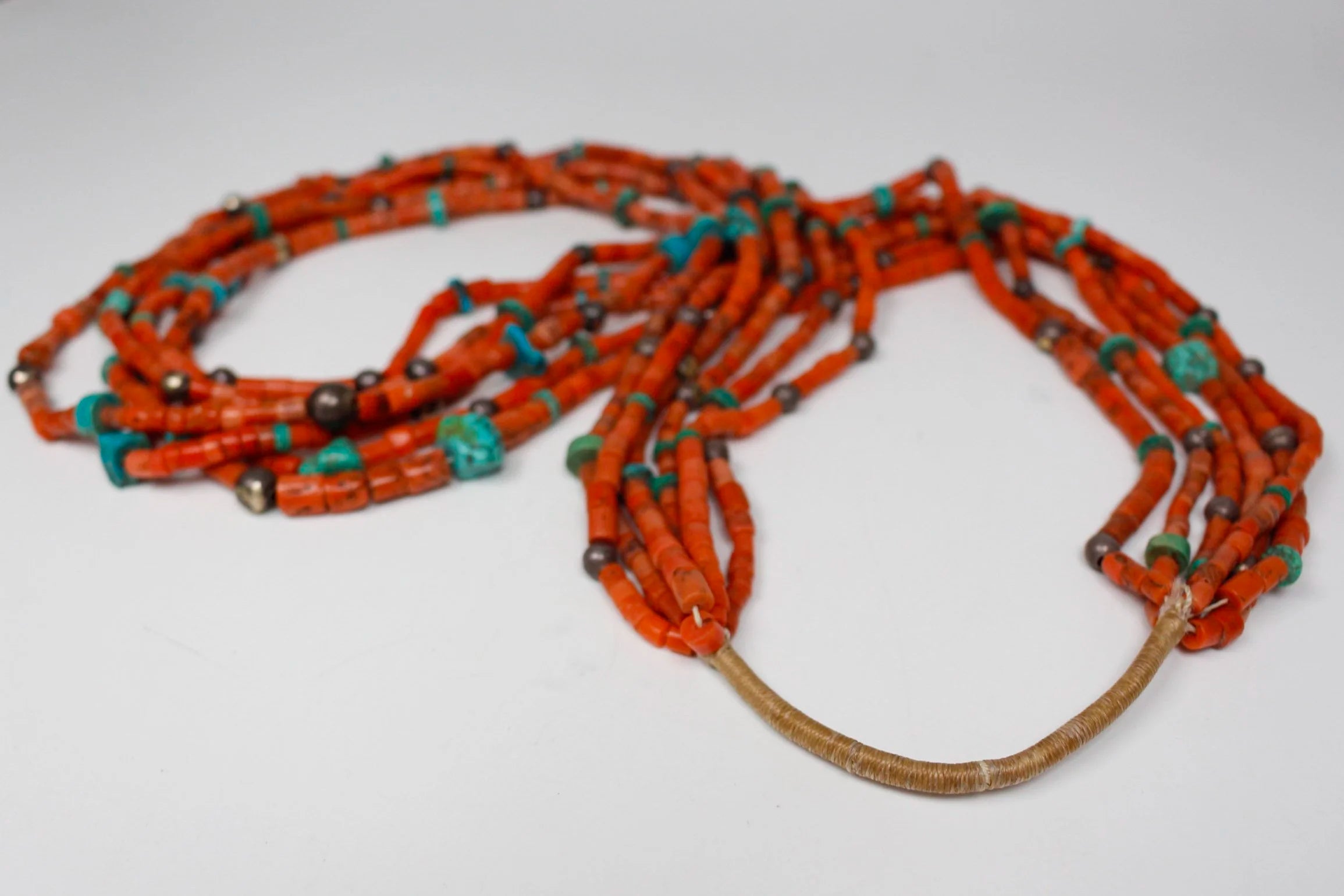 Antique 6 strand Pueblo Coral necklace