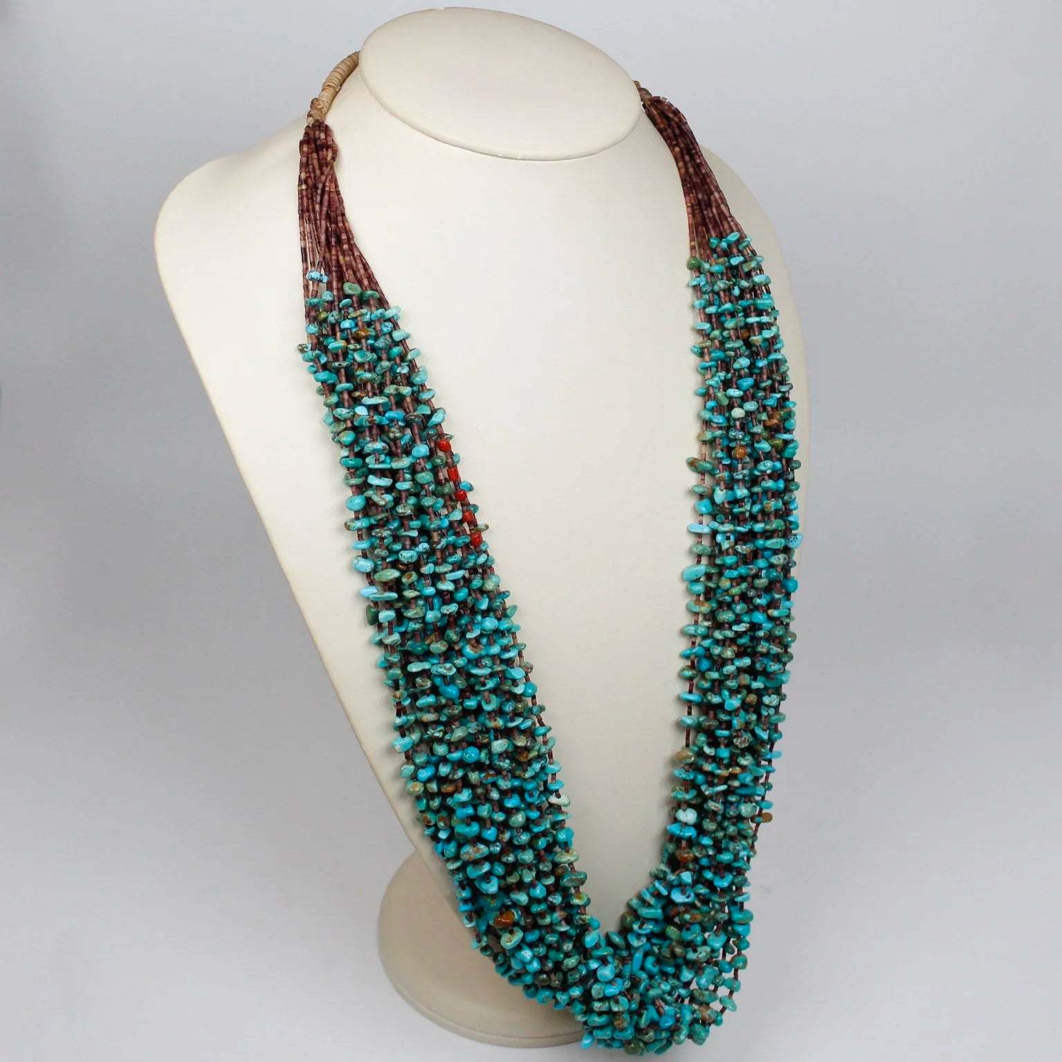 Vintage 20 strand turquoise nugget necklace