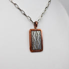 Navajo Stamped Square Copper and Sterling Pendant
