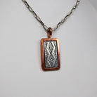 Navajo Stamped Square Copper and Sterling Pendant