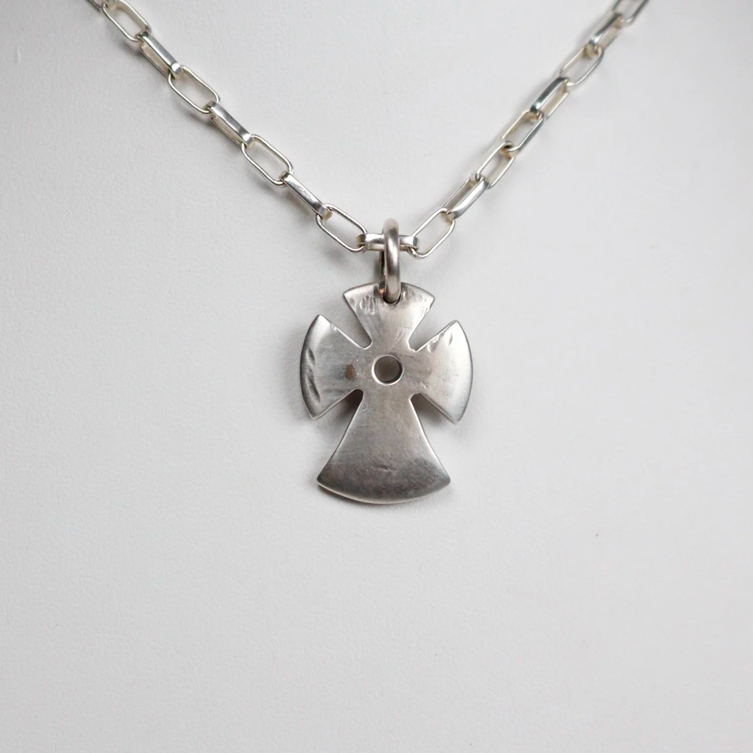 B.C. for South West Trader - Small Pueblo Angle Cross - Sterling Weathered Finish