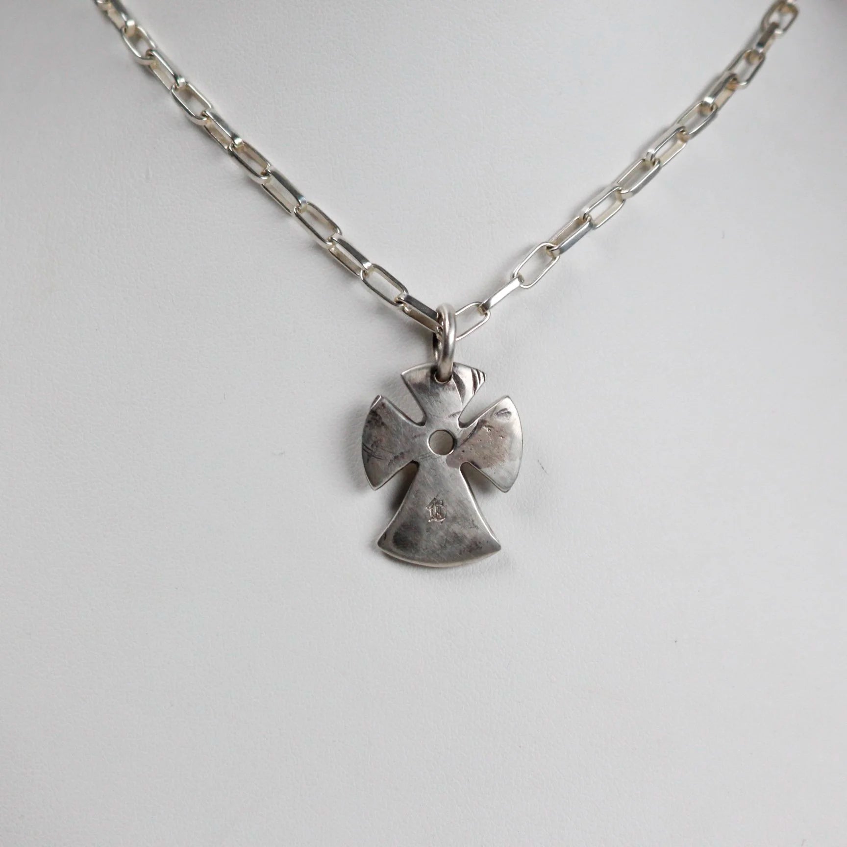 B.C. for South West Trader - Small Pueblo Angle Cross - Sterling Weathered Finish