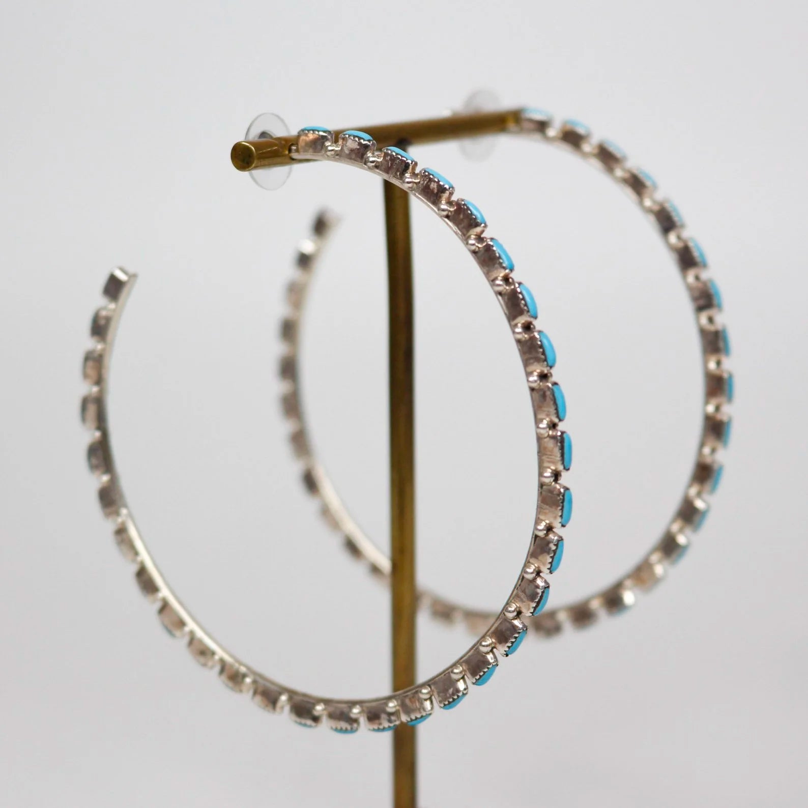 Massive Zuni Petit Point Hoop Earrings