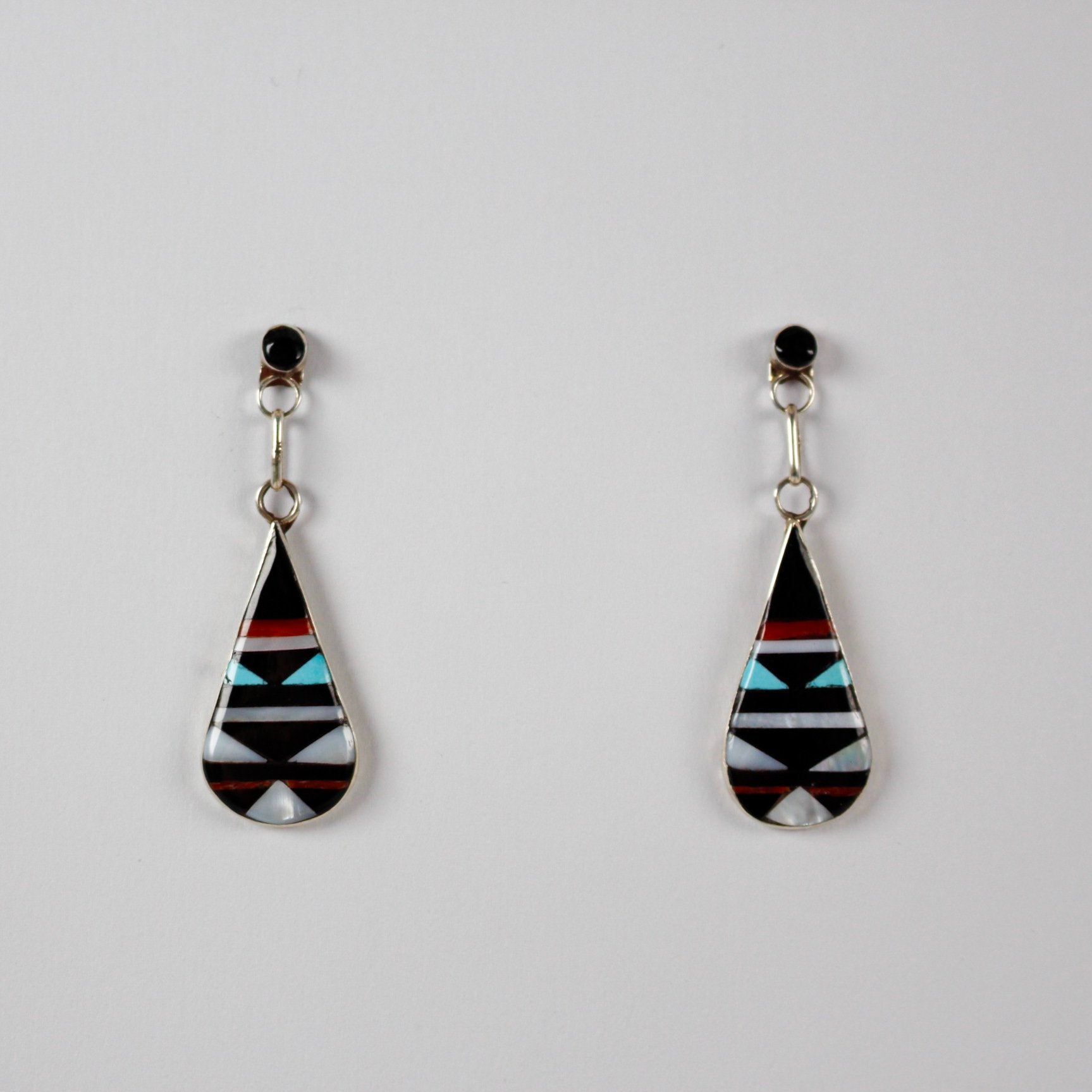 Zuni Multi stone inlay drop Earrings