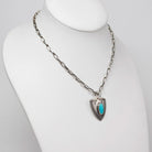 Shield Pendant With Turquoise Inlay