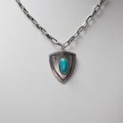 Shield Pendant With Turquoise Inlay