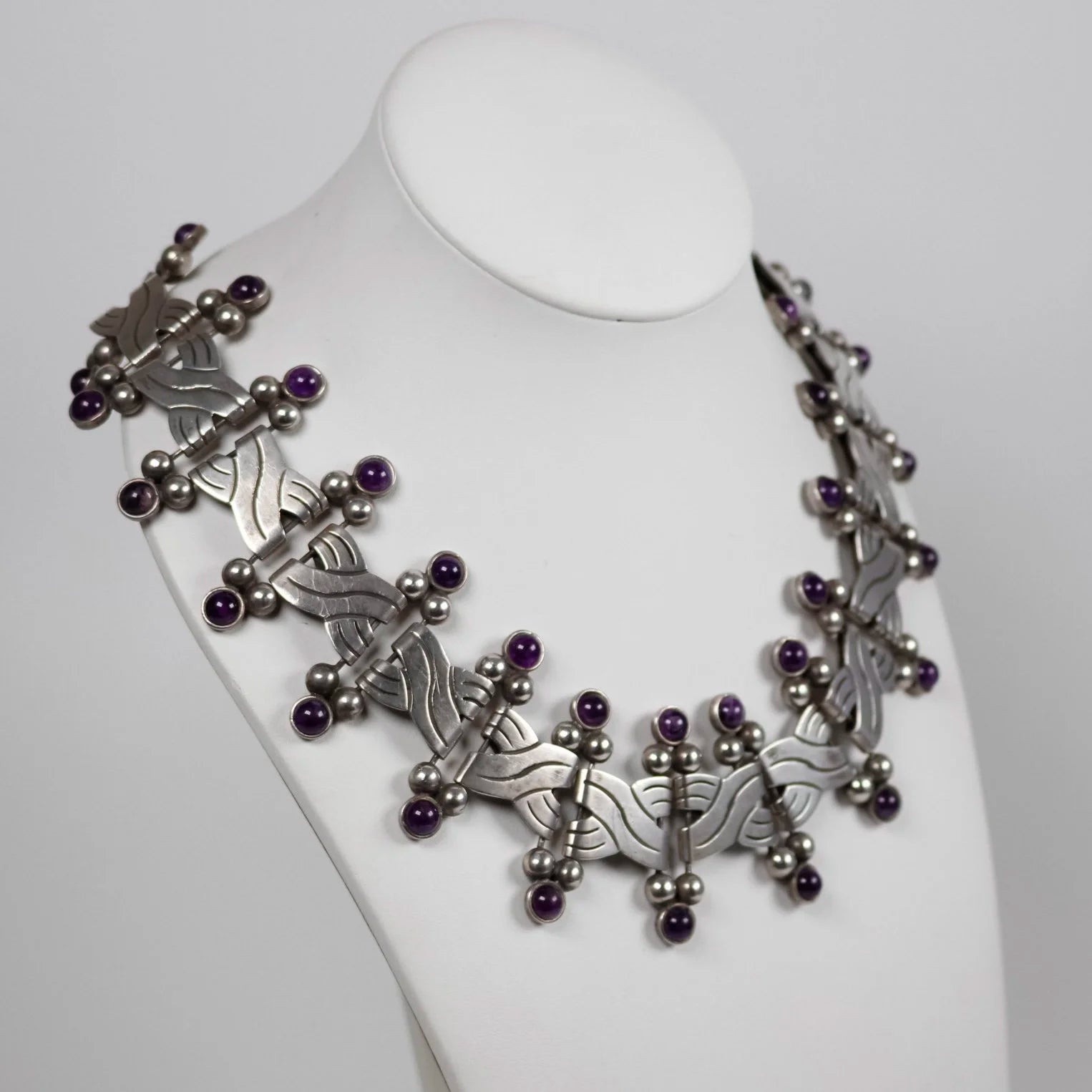 William Spratling - Vintage Triple Spheres Necklace Amethyst