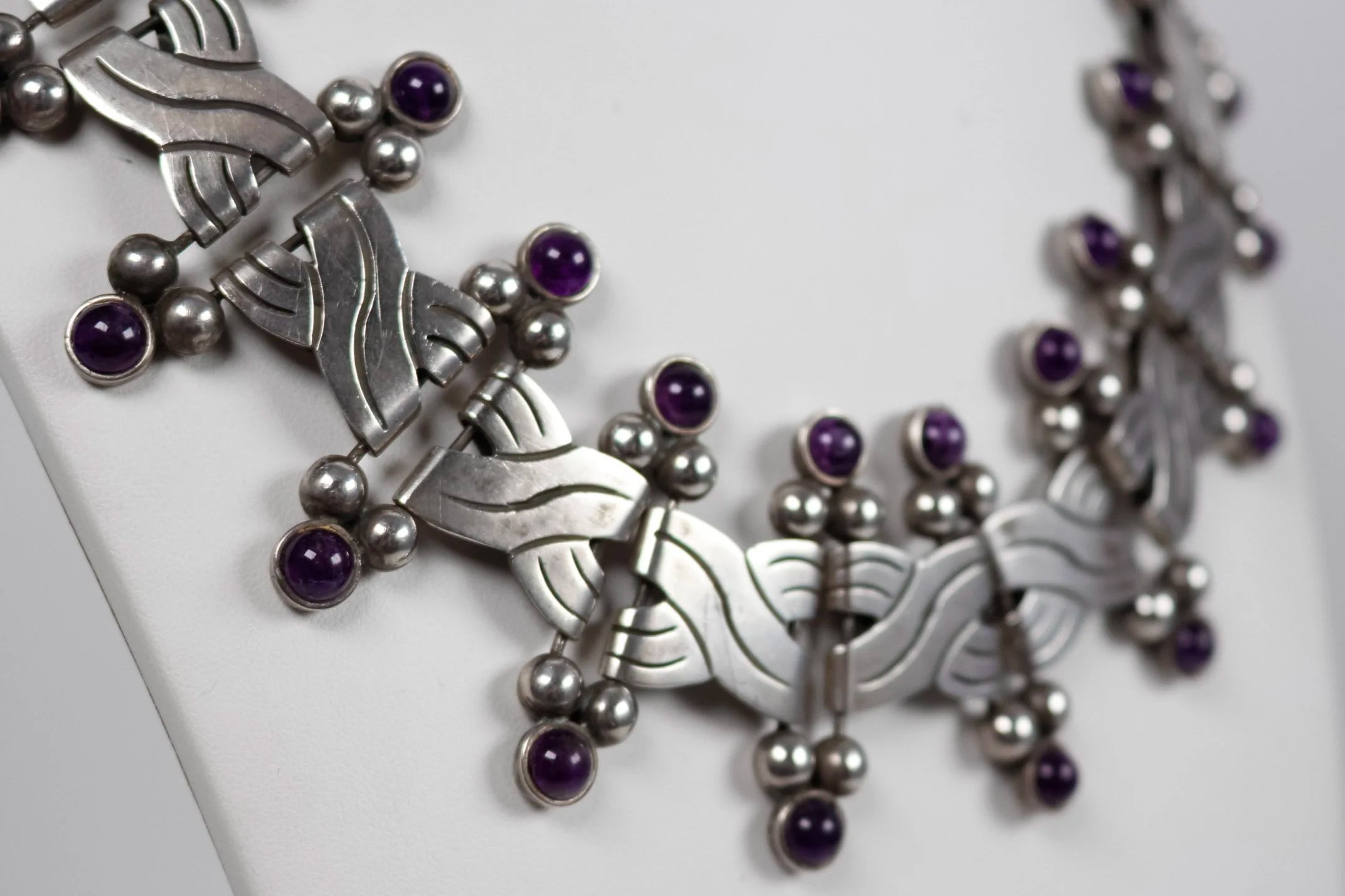 William Spratling - Vintage Triple Spheres Necklace Amethyst