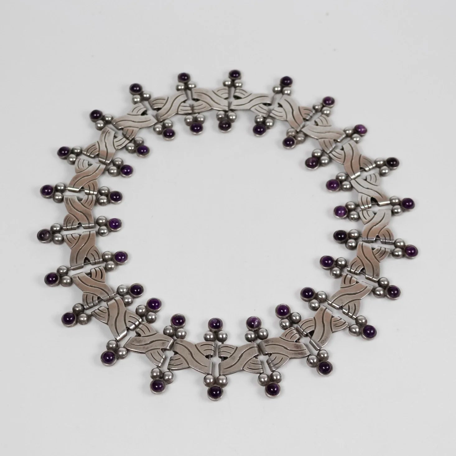 William Spratling - Vintage Triple Spheres Necklace Amethyst