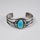 Turquoise Cabochon Stamped Navajo Cuff