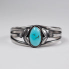 Turquoise Cabochon Stamped Navajo Cuff