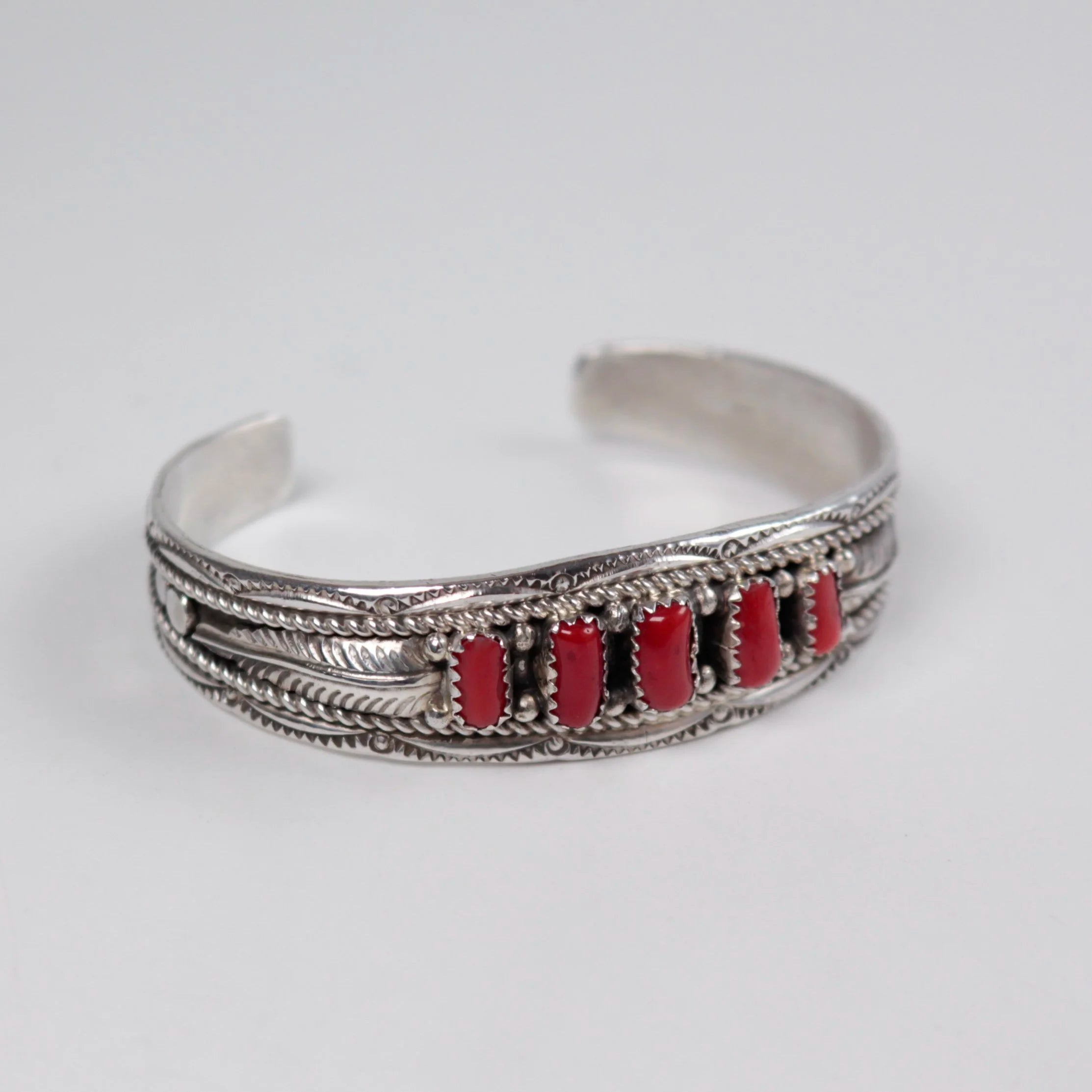 Navajo Coral Shadowbox Cuff