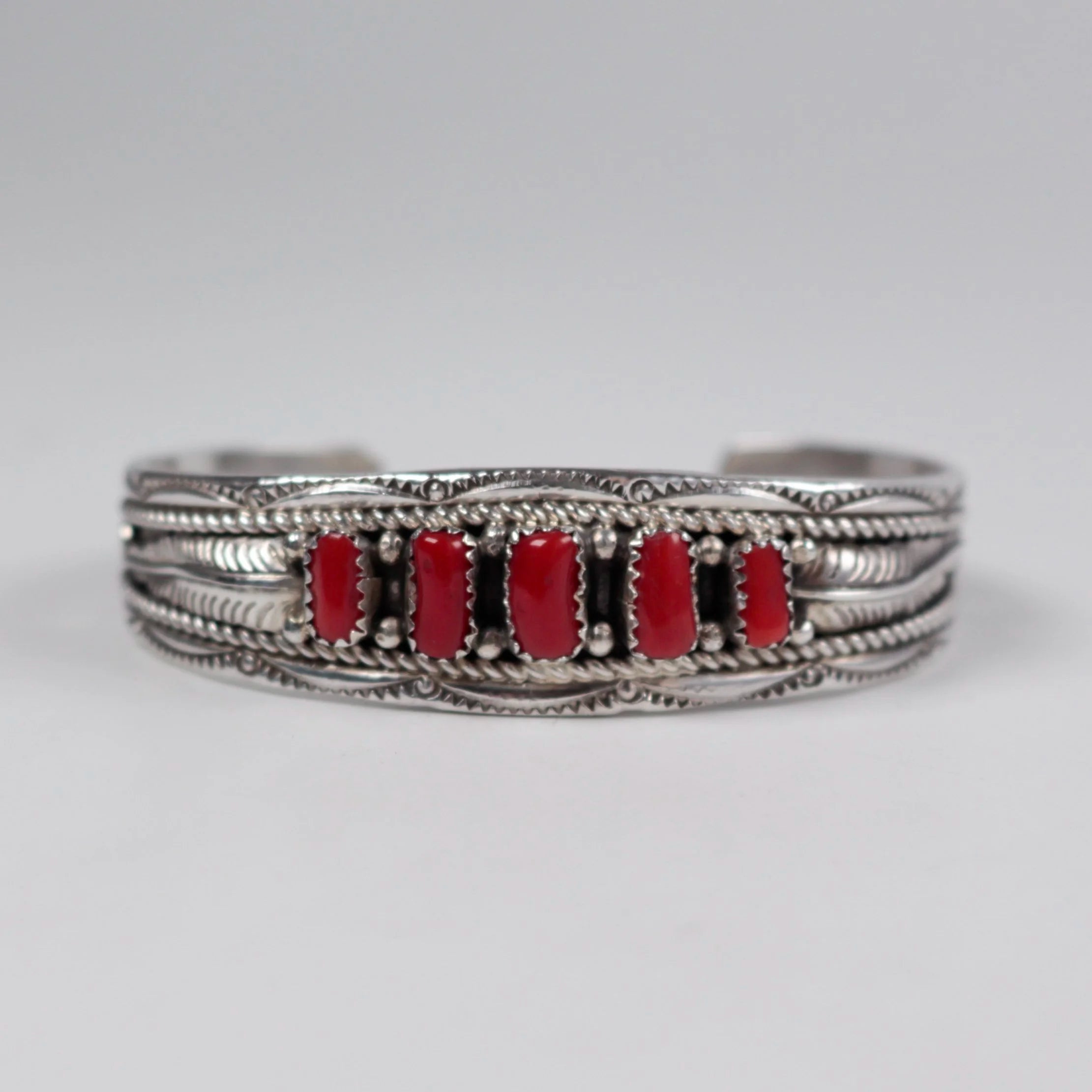 Navajo Coral Shadowbox Cuff