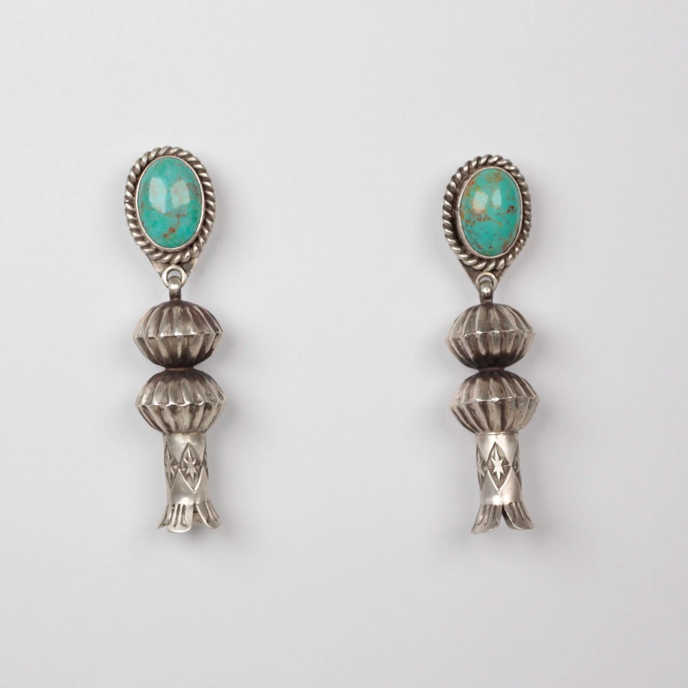 Navajo Pumpkin Bead & Turquoise Squash Blossom