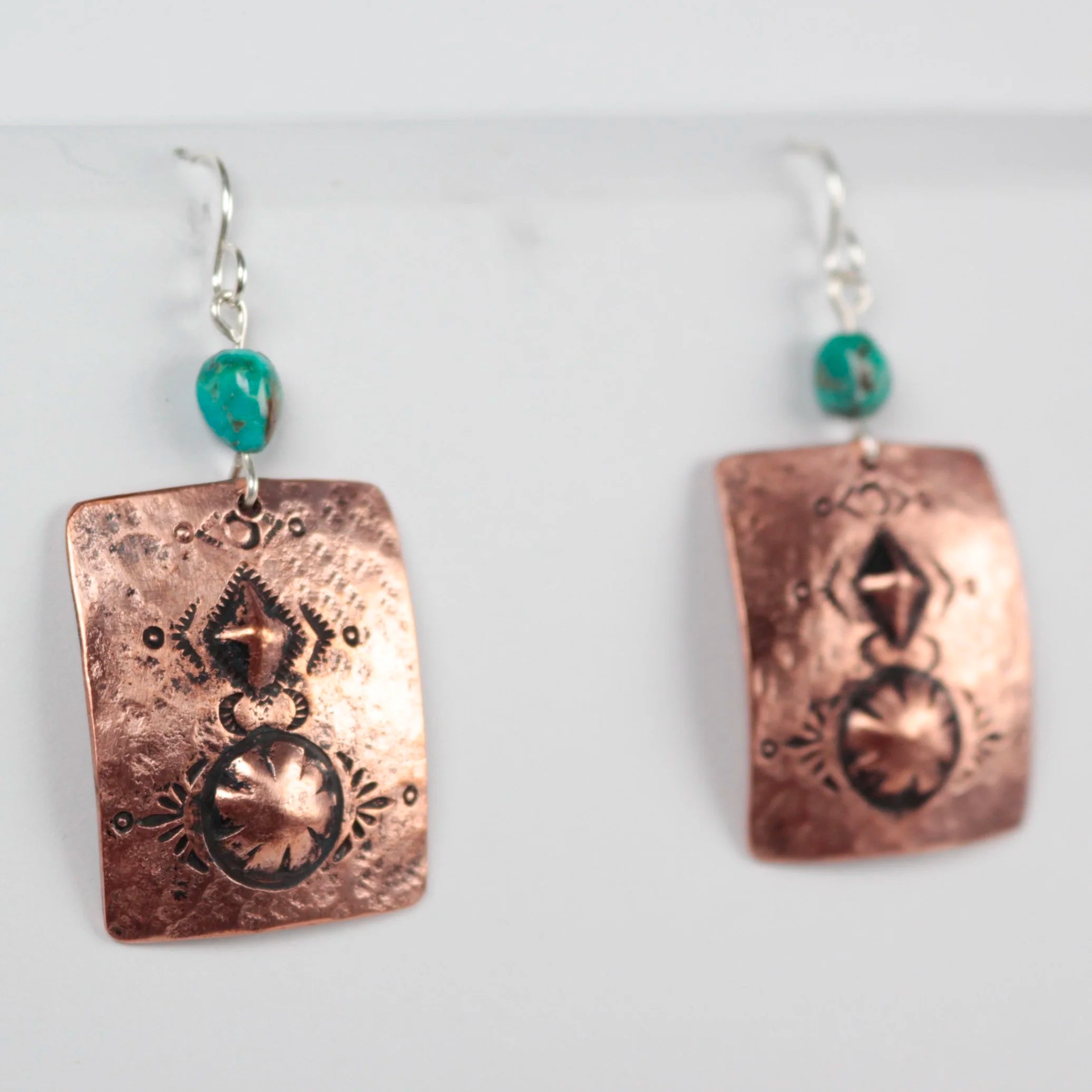 Navajo Copper Shield Earrings