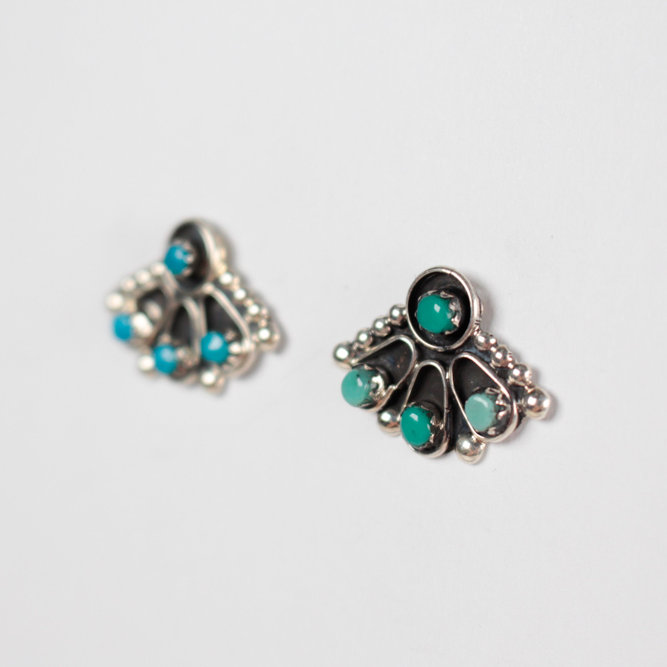 Zuni Vintage Turquoise Petit Point Earrings