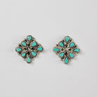 Zuni Petit Point Turquoise Button Earrings