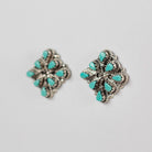 Zuni Petit Point Turquoise Button Earrings