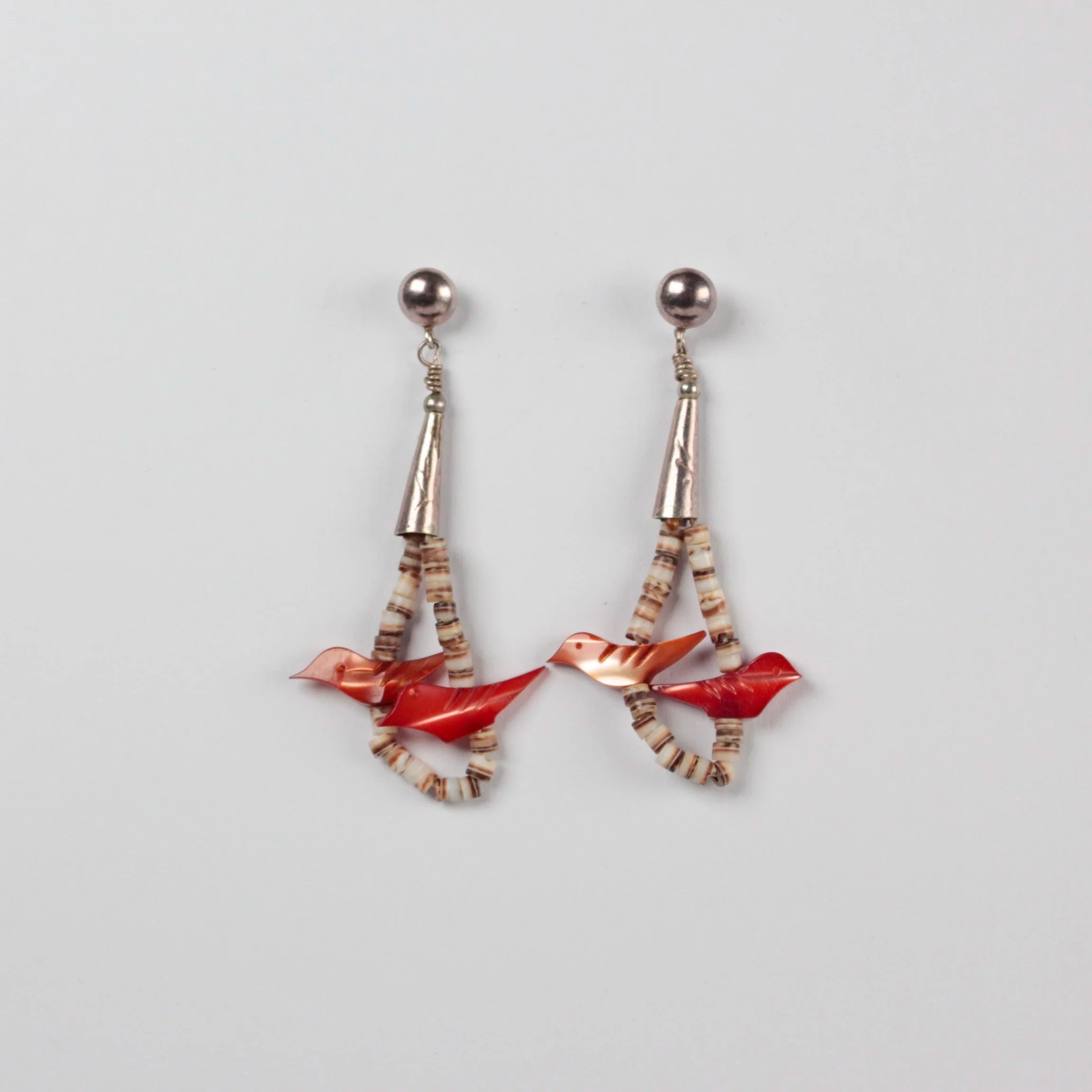 Vintage Bird Fetish Zuni Earrings
