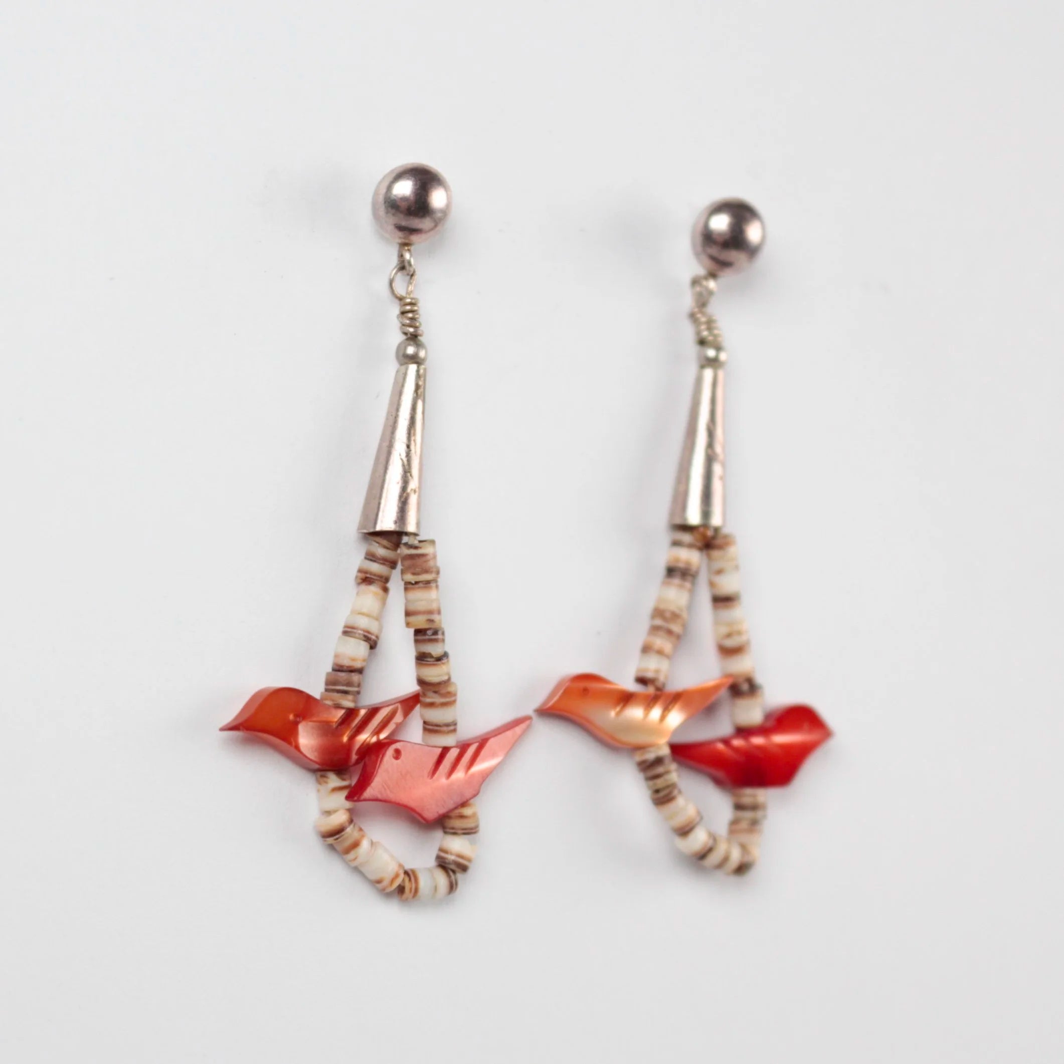 Vintage Bird Fetish Zuni Earrings