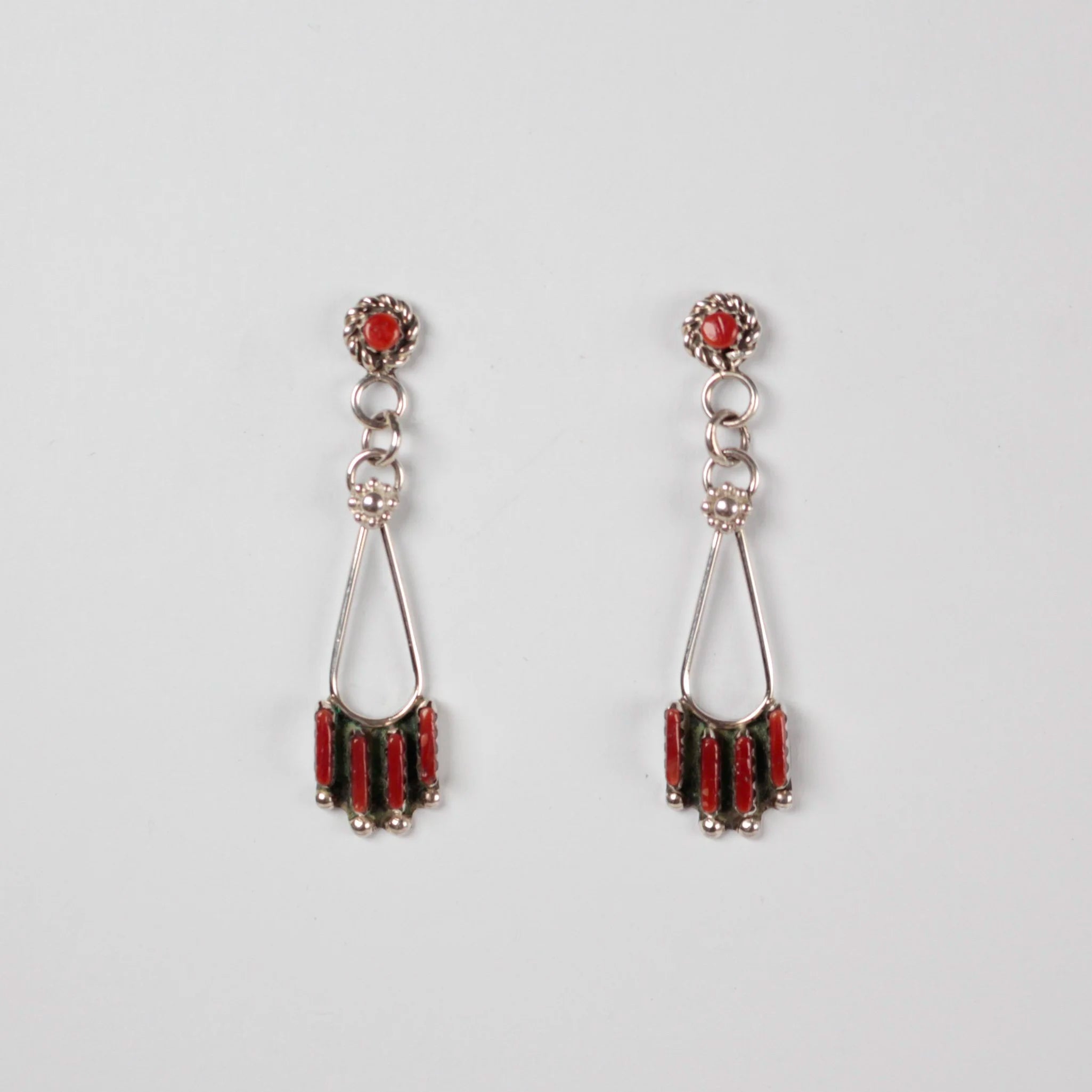 Zuni Needle Point Coral Drops