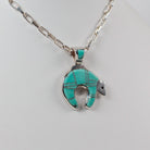 Bear Pendant with Turquoise Inlay