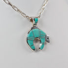 Bear Pendant with Turquoise Inlay