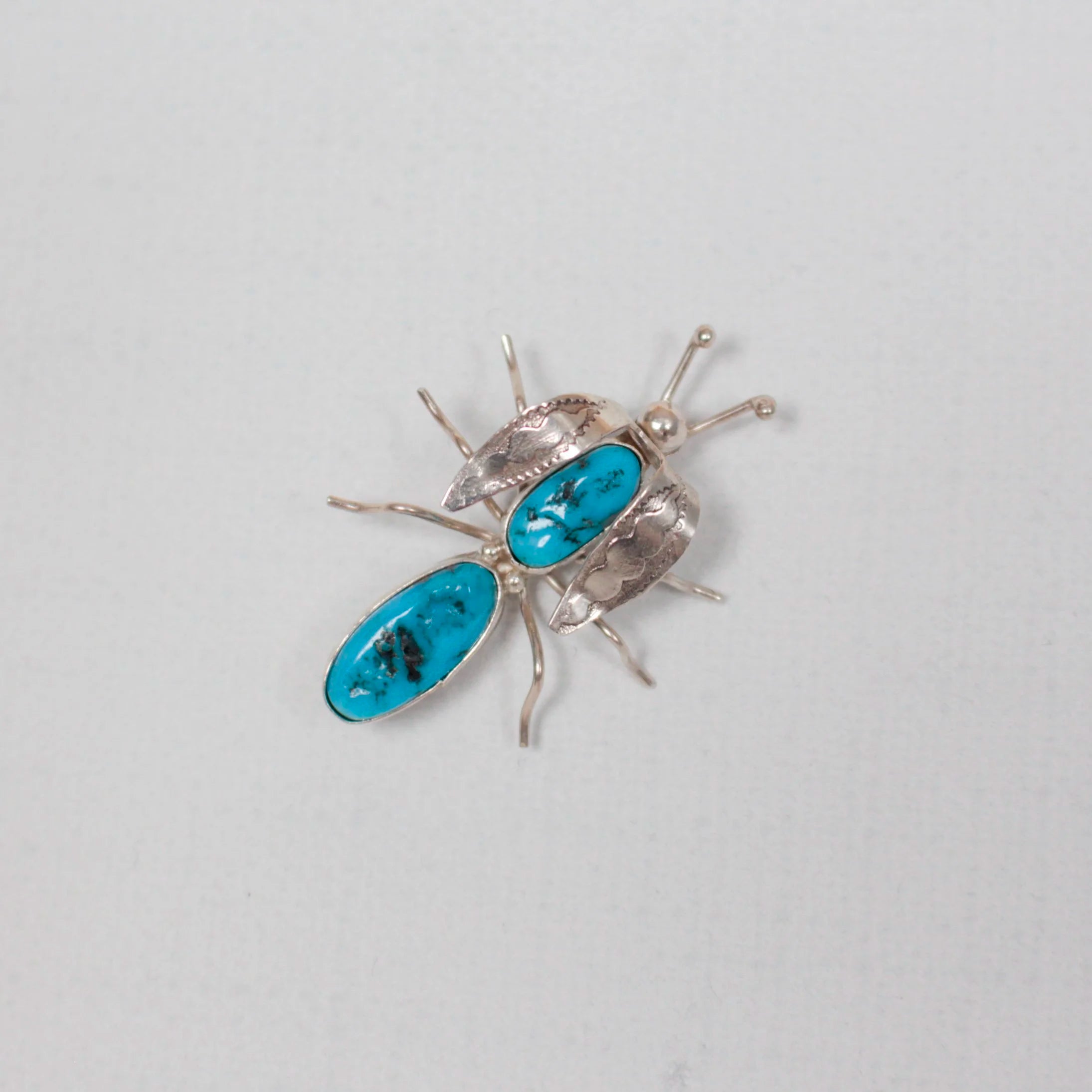 Navajo Kingman Turquoise Bug Pin