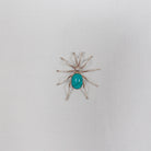 Turquoise Inlay Spider Pin