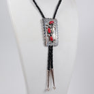 Navajo Bolo with Coral Inaly