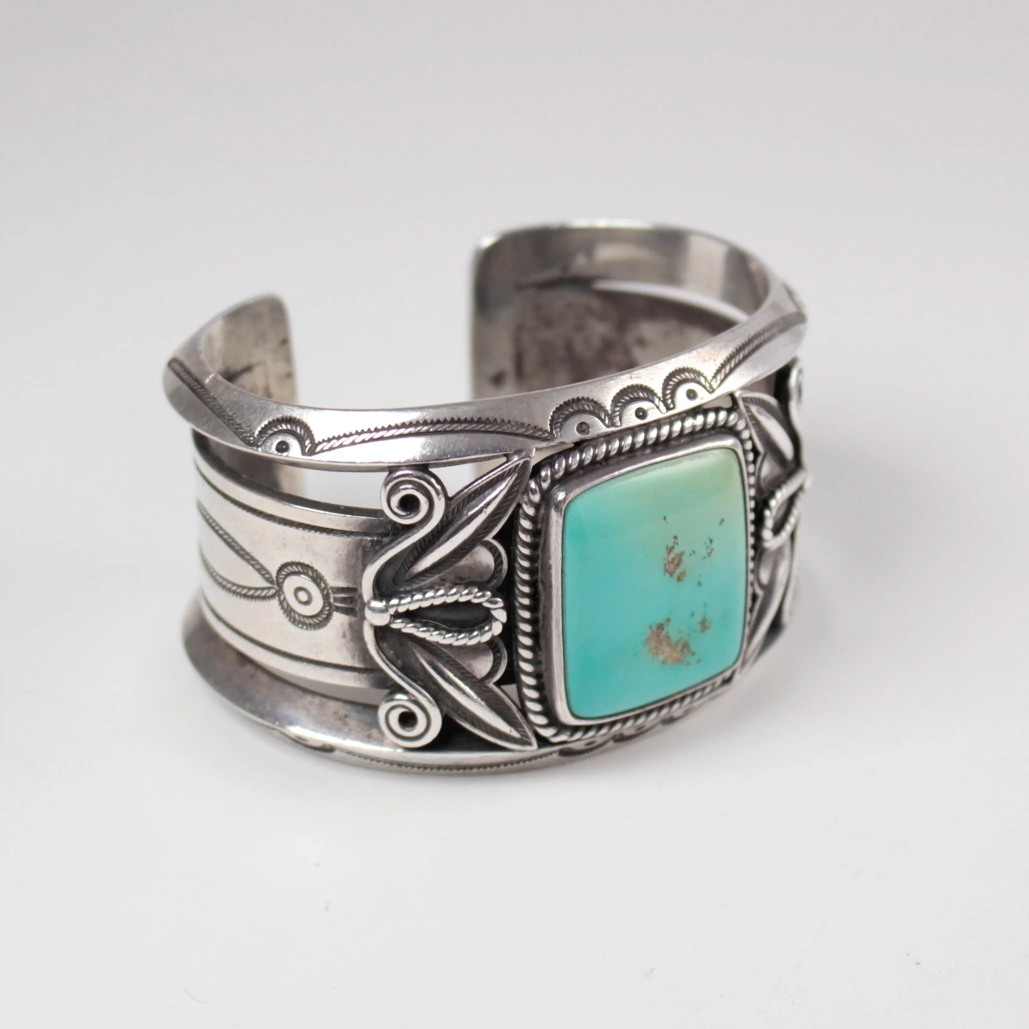 McKee Platero Single Stone Turquoise Inlay Cuff