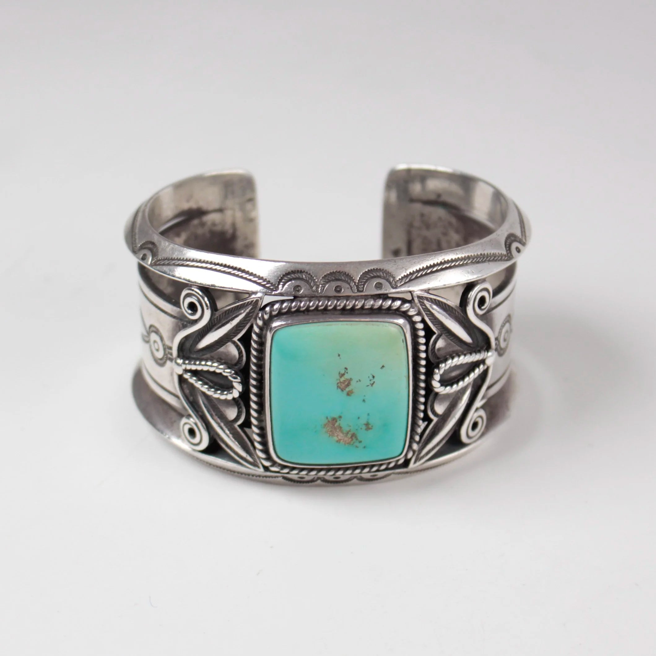 McKee Platero Single Stone Turquoise Inlay Cuff