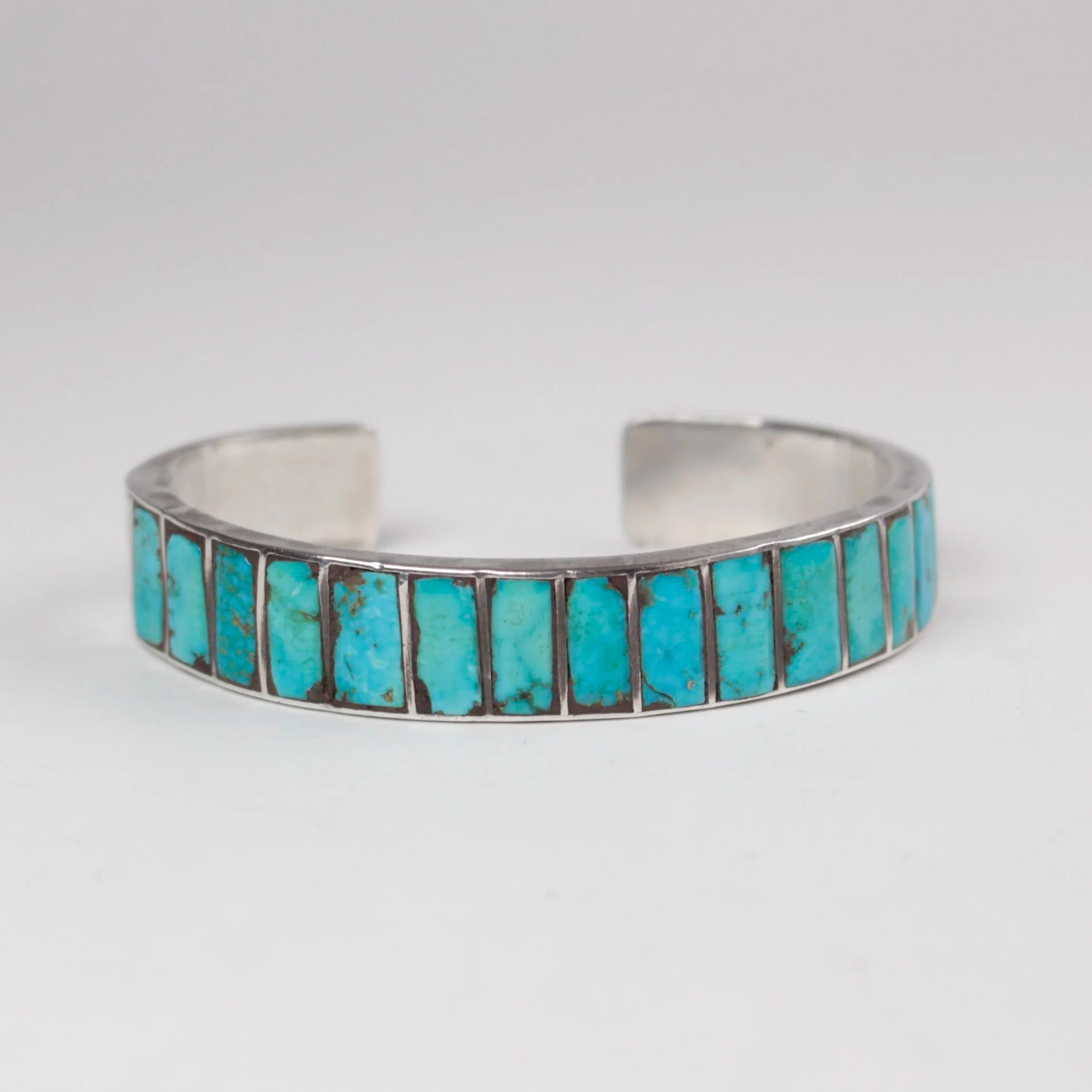 Vintage Zuni Turquoise Inlay Cuff