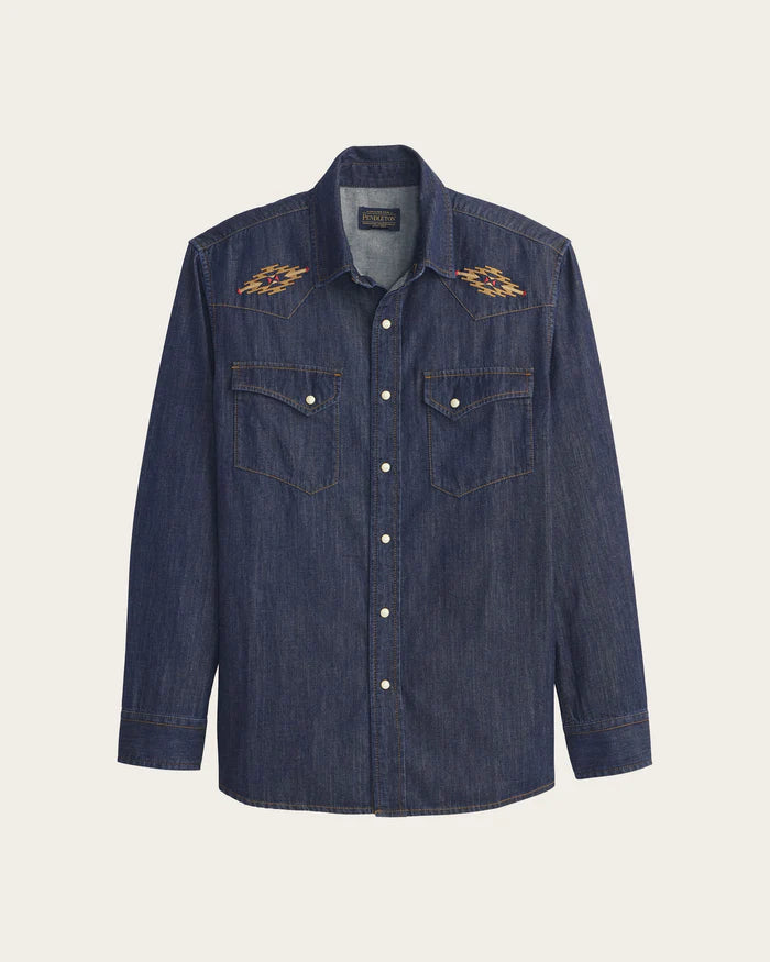 Pendleton - GAMBLER DENIM SHIRT DARK DENIM/TUMALO