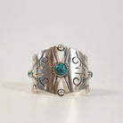 William Spratling - "Flower" Cuff with Turquoise Cabachons