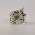William Spratling - "Flower" Cuff with Turquoise Cabachons