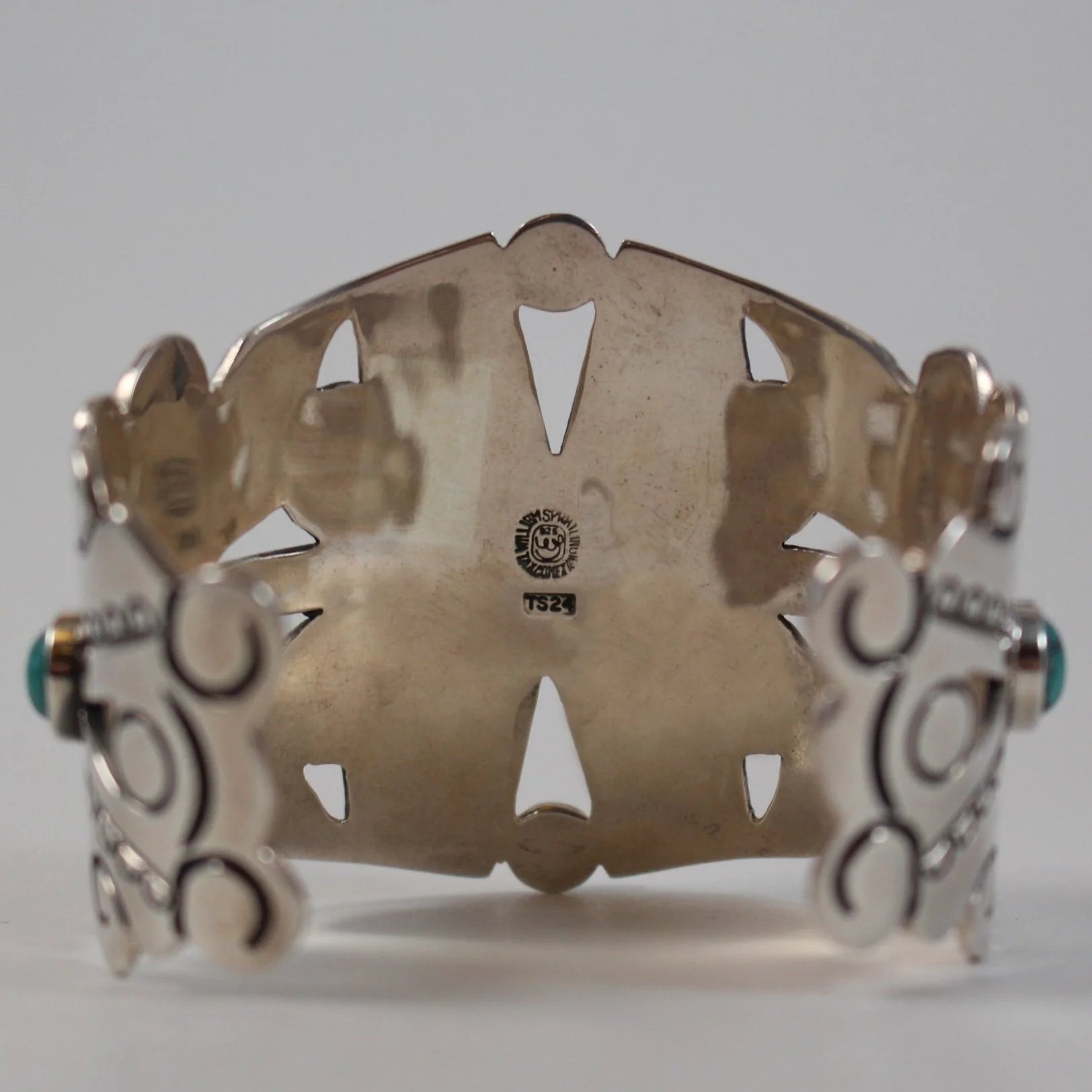 William Spratling - "Flower" Cuff with Turquoise Cabachons