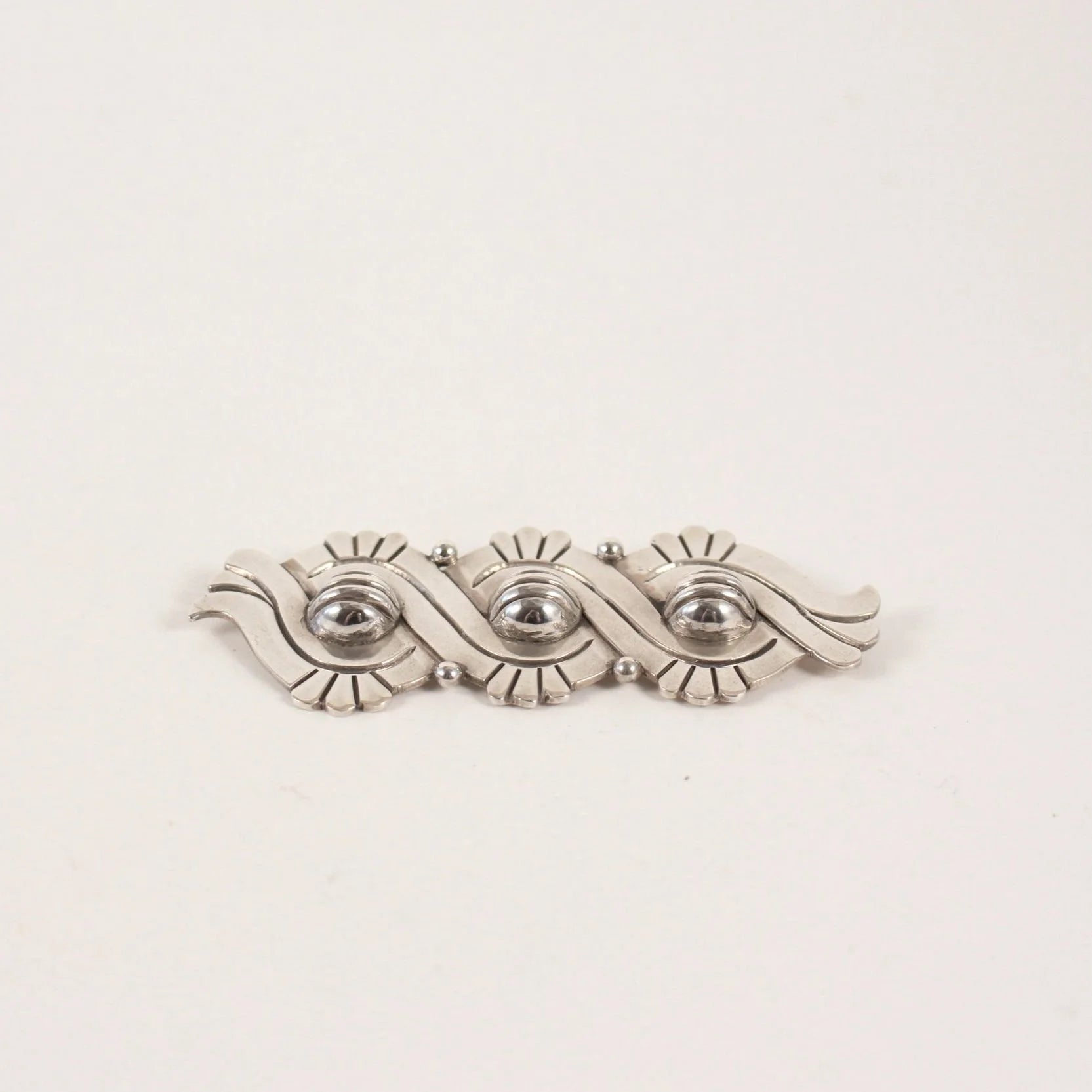 William Spratling - Scrolls and Domes Silver Pin