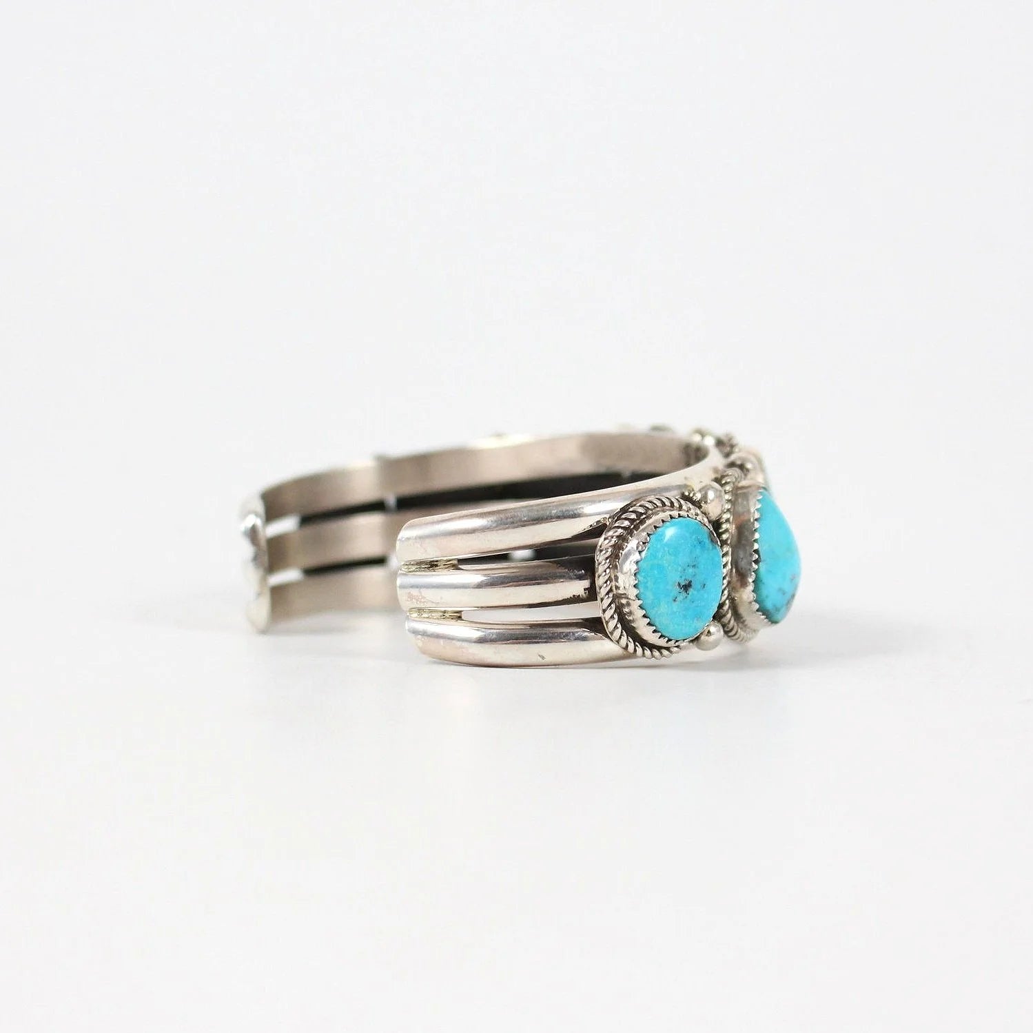 Traditional Navajo Seven-Stone Turquoise Cuff