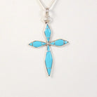 Zuni Cross Pendant - Sterling Silver & Turquoise