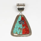Vintage circa 1980 large Kewa (Santo Domingo) pueblo mosaic pendant