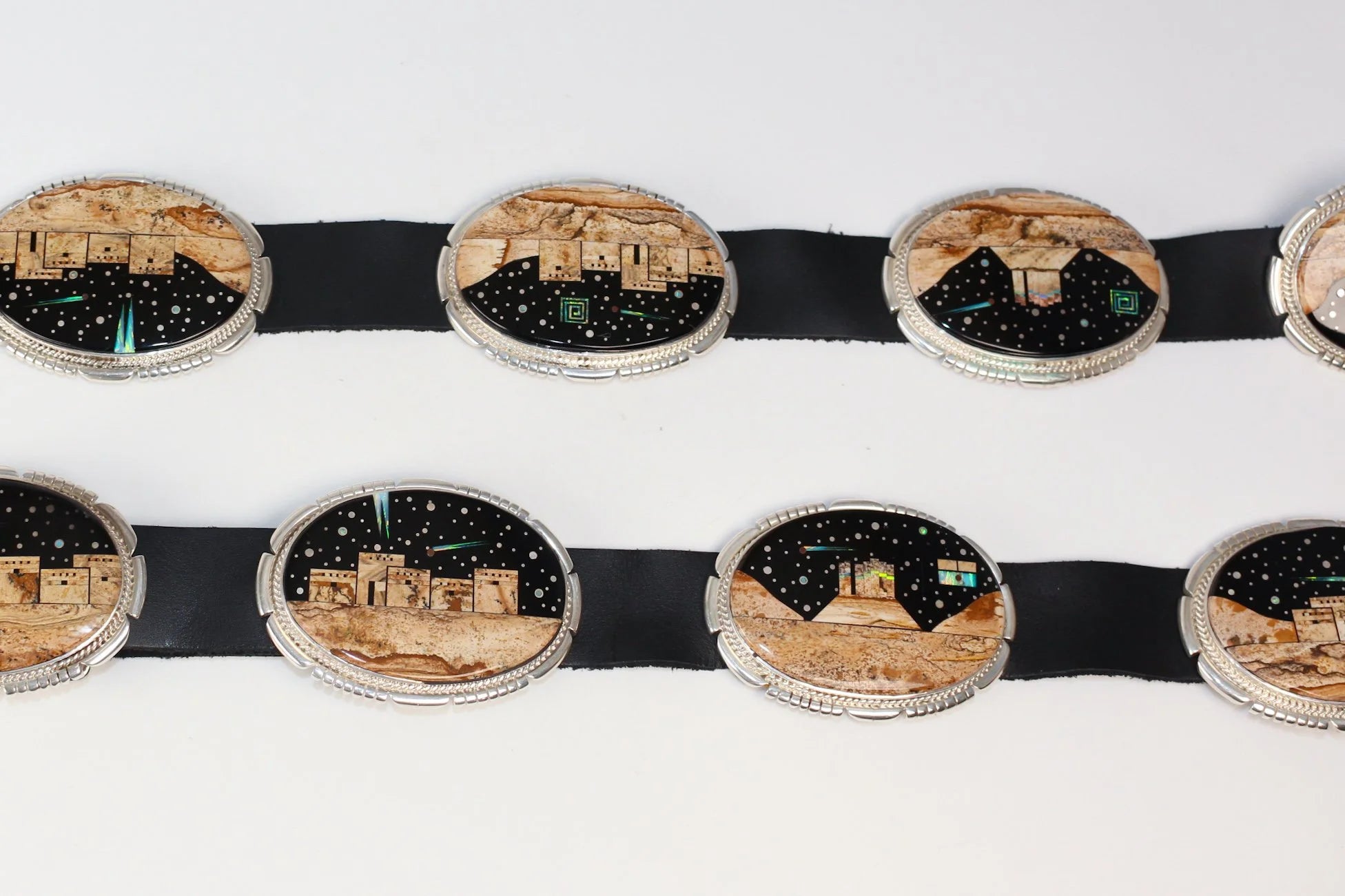 Vintage Calvin Begay Concho Belt