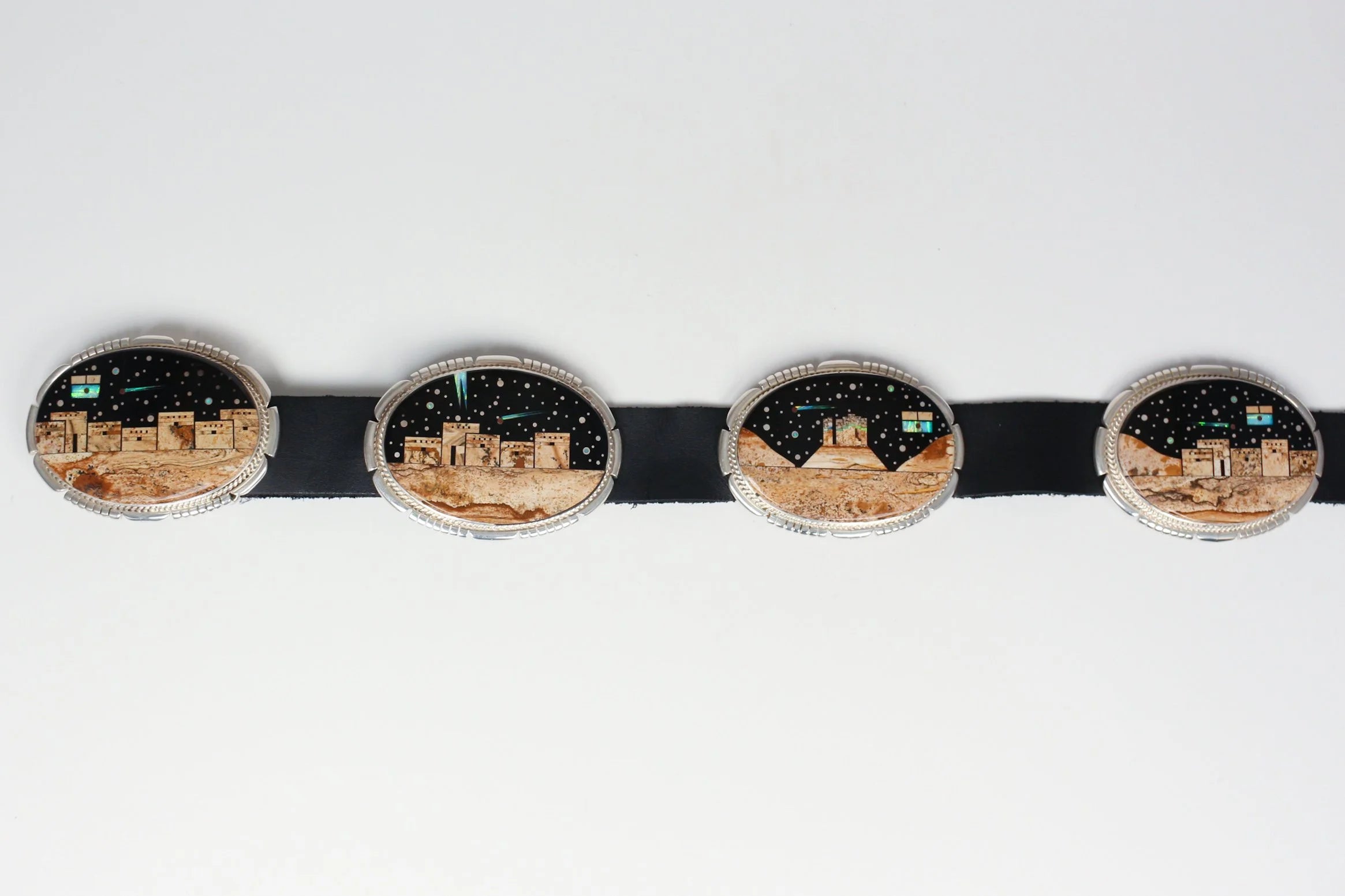 Vintage Calvin Begay Concho Belt