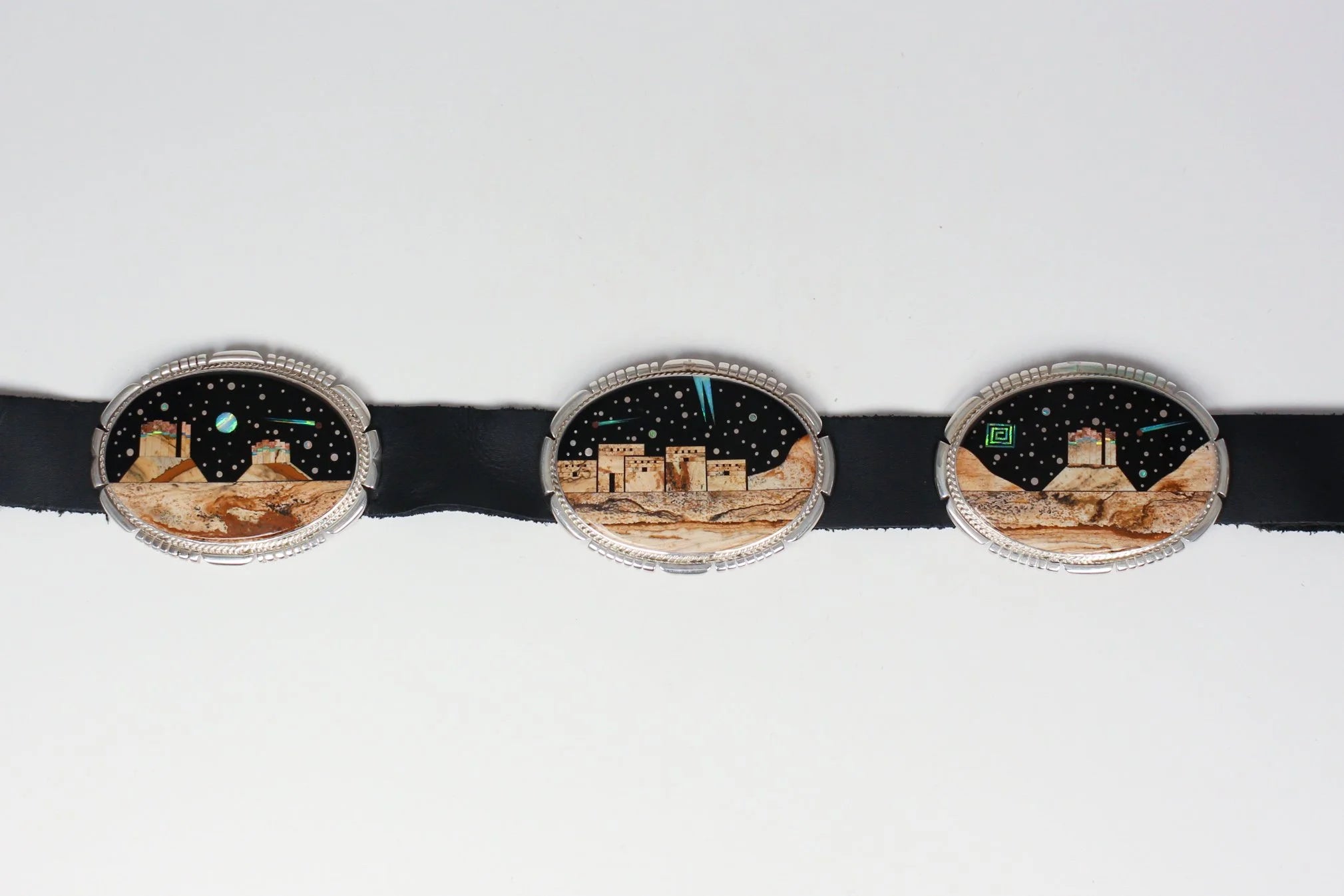 Vintage Calvin Begay Concho Belt