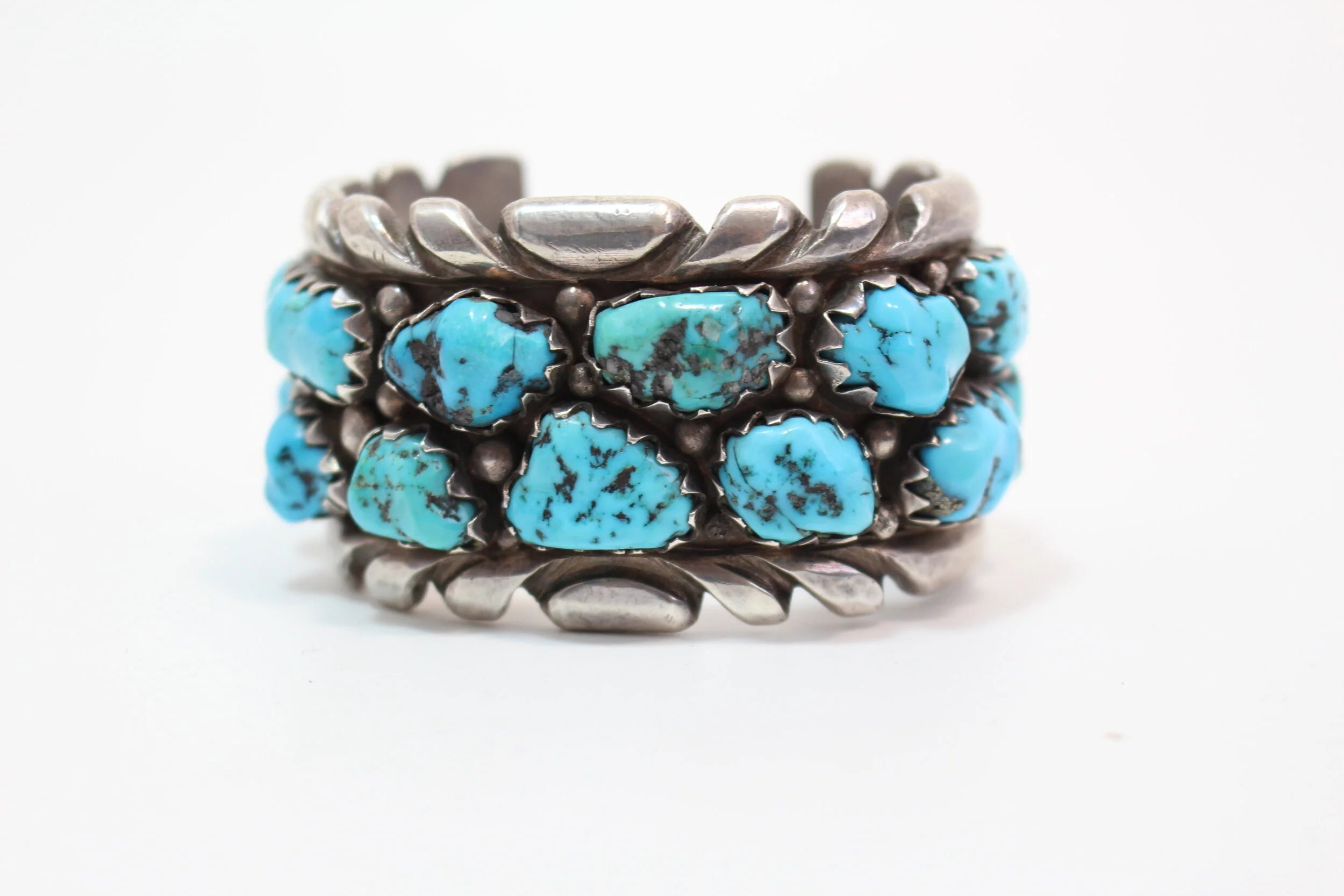 Vintage Zuni Heavy Silver River of Life Cuff