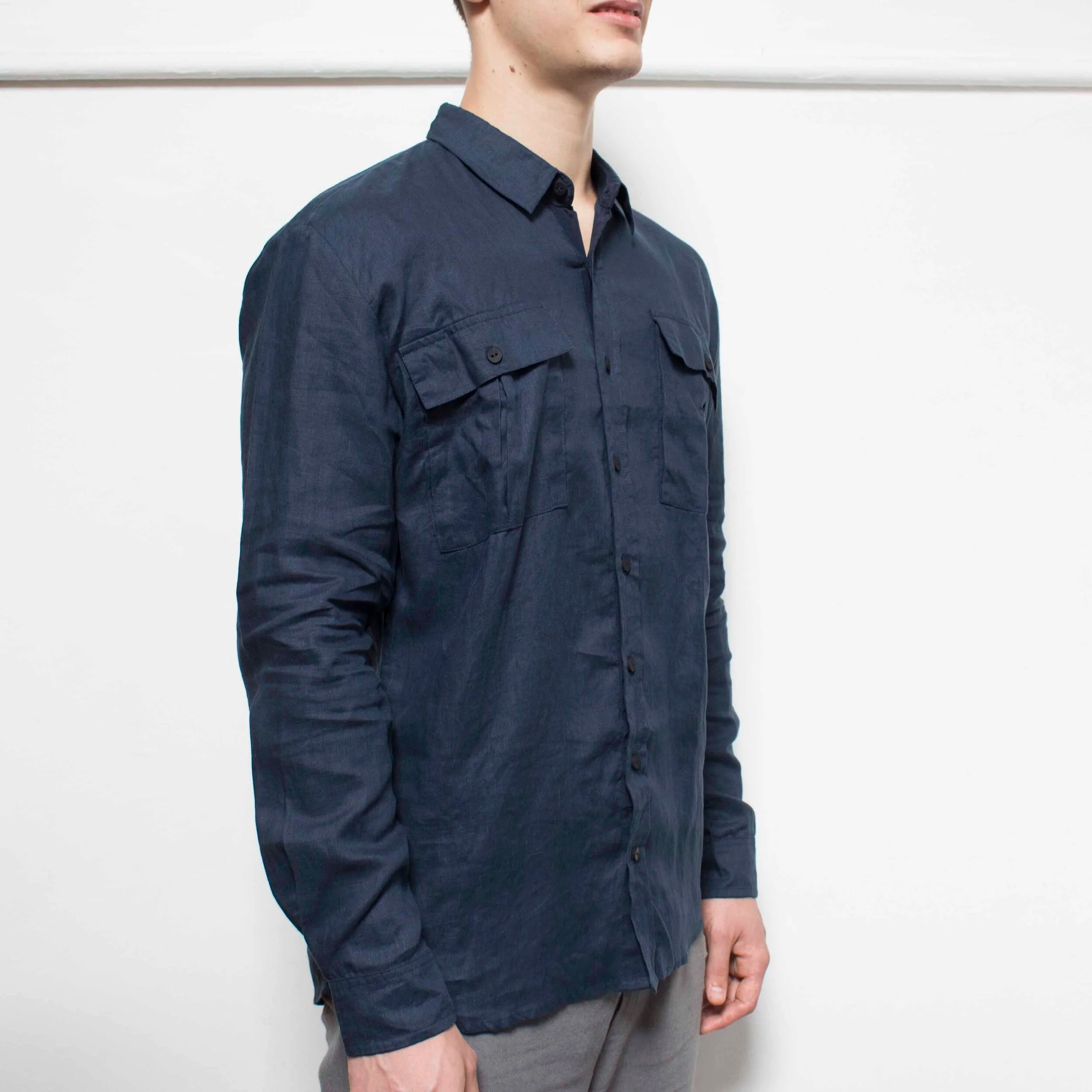 Non-Type - Cargo Shirt Linen Navy