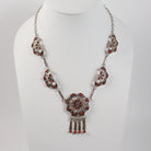 Zuni Petit Point Filigree Coral Necklace & Earring Set